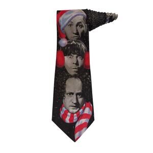 Ralph Marlin The Three Stooges Christmas 1995 Necktie Larry Moe Curly Vintage